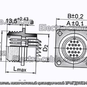 Соединитель низкочастотный цилиндрический 2РМГД30Б24Ш5Е2Б - фотография № 1.