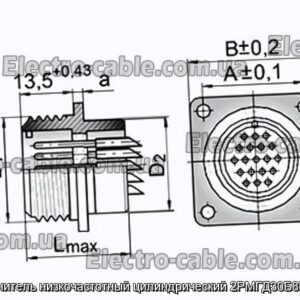 Соединитель низкочастотный цилиндрический 2РМГД30Б8Ш7Е2Б - фотография № 1.