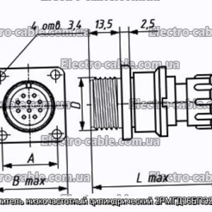 Соединитель низкочастотный цилиндрический 2РМГД36БПЭ20Ш6Е2 - фотография № 1.