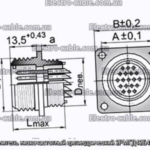 Соединитель низкочастотный цилиндрический 2РМГД42Б45Ш5Е2 - фотография № 1.