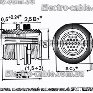 Соединитель низкочастотный цилиндрический 2РМГПД27Б19Ш5Е2 - фотография № 1.