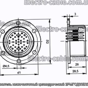 Соединитель низкочастотный цилиндрический 2РМГСД33Б32Ш5Е2 - фотография № 1.