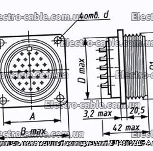 Соединитель низкочастотный цилиндрический 2РТ48П9ЭШ7-А вилка - фотография № 1.