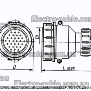 Соединитель низкочастотный цилиндрический 2РТ60П47НШ2-А розетка - фотография № 1.