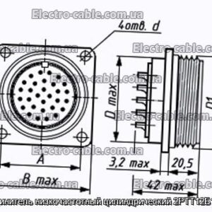 Соединитель низкочастотный цилиндрический 2РТТ12Б1Ш1В - фотография № 1.
