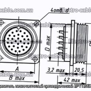 Соединитель низкочастотный цилиндрический 2РТТ20Б2Ш4В - фотография № 1.