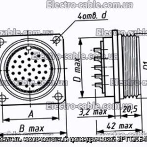 З&#39;єднувач низькочастотний циліндричний 2РТТ20Б4Ш39В - фотографія №1.