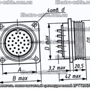 З&#39;єднувач низькочастотний циліндричний 2РТТ20Б5Г40В - фотографія №1.