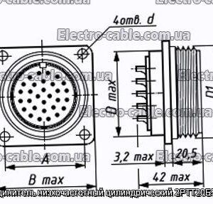 З&#39;єднувач низькочастотний циліндричний 2РТТ20Б5Г7В - фотографія №1.
