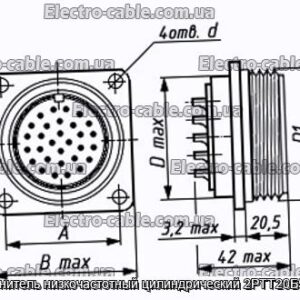 З&#39;єднувач низькочастотний циліндричний 2РТТ20Б5Ш40В - фотографія №1.