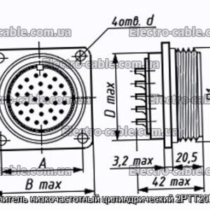 З&#39;єднувач низькочастотний циліндричний 2РТТ20Б5Ш7В - фотографія №1.