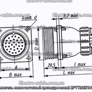 З&#39;єднувач низькочастотний циліндричний 2РТТ20БПН3Г38В - фотографія №1.