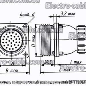 З&#39;єднувач низькочастотний циліндричний 2РТТ20БПН3Г5В - фотографія №1.