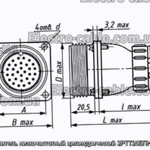 З&#39;єднувач низькочастотний циліндричний 2РТТ20БПН3Ш38В - фотографія №1.