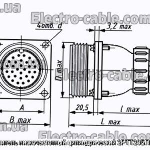 З&#39;єднувач низькочастотний циліндричний 2РТТ20БПН3Ш5В - фотографія №1.