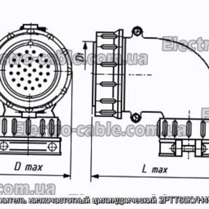 Соединитель низкочастотный цилиндрический 2РТТ60КУН45Ш36В - фотография № 1.
