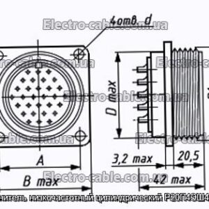 Соединитель низкочастотный цилиндрический Р20П4ЭШ4 вилка - фотография № 1.