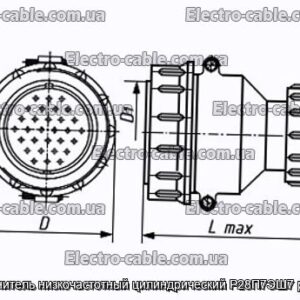 З&#39;єднувач низькочастотний циліндричний Р28П7ЕШ7 розетка - фотографія №1.