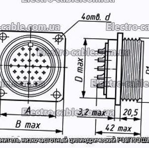 Соединитель низкочастотный цилиндрический Р32П9ЭШ2 вилка - фотография № 1.
