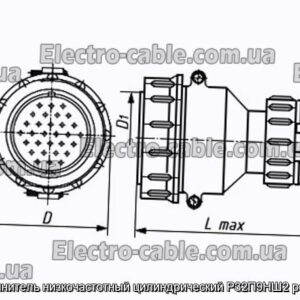 З&#39;єднувач низькочастотний циліндричний Р32П9НШ2 розетка - фотографія №1.
