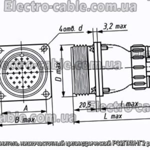 З&#39;єднувач низькочастотний циліндричний Р32ПК9НГ2 розетка - фотографія №1.