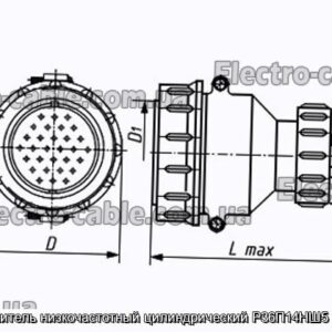 З&#39;єднувач низькочастотний циліндричний Р36П14НШ5 розетка - фотографія №1.