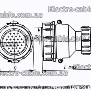 З&#39;єднувач низькочастотний циліндричний Р48П28НГ1 вилка - фотографія №1.