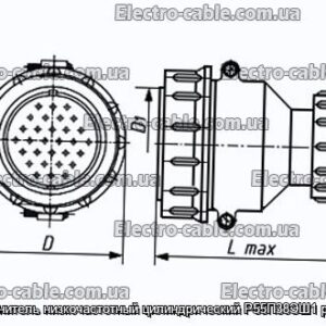 З&#39;єднувач низькочастотний циліндричний Р55П38ЕШ1 розетка - фотографія №1.