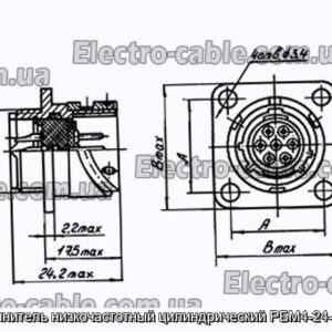 Соединитель низкочастотный цилиндрический РБМ4-24-2Ш1В - фотография № 1.