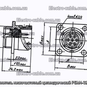 Соединитель низкочастотный цилиндрический РБМ4-32-1Г1В - фотография № 1.