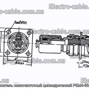 Соединитель низкочастотный цилиндрический РБМ4-55-2Ш3В - фотография № 1.