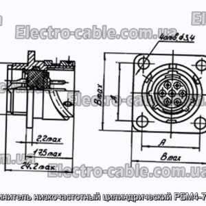 Соединитель низкочастотный цилиндрический РБМ4-7-1Г6В - фотография № 1.