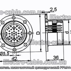 Соединитель низкочастотный цилиндрический РРМ44-10-1-В - фотография № 1.