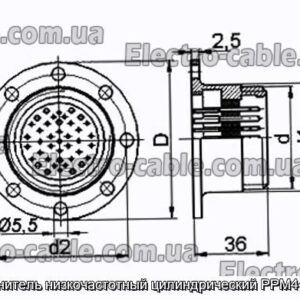 Соединитель низкочастотный цилиндрический РРМ44-4-3-В - фотография № 1.