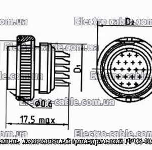 Соединитель низкочастотный цилиндрический РРС3-10А-0-5-В - фотография № 1.