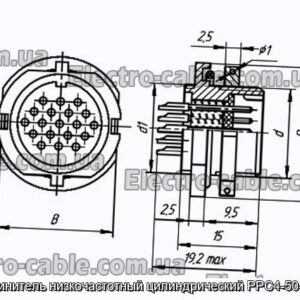 Соединитель низкочастотный цилиндрический РРС4-50-1-9-В - фотография № 1.