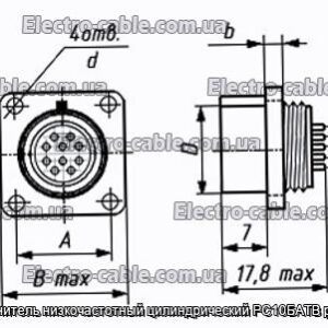 Соединитель низкочастотный цилиндрический РС10БАТВ розетка - фотография № 1.