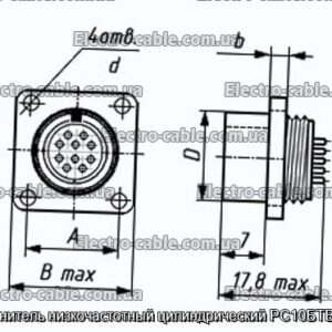 Соединитель низкочастотный цилиндрический РС10БТВ вилка - фотография № 1.