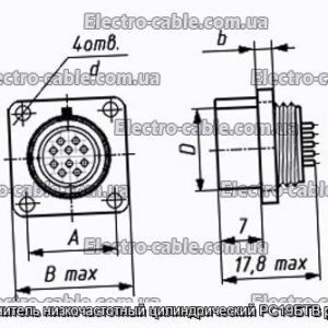 Соединитель низкочастотный цилиндрический РС19БТВ розетка - фотография № 1.
