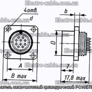 Соединитель низкочастотный цилиндрический РС19БТВ вилка - фотография № 1.