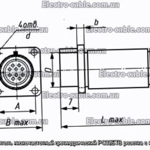 Соединитель низкочастотный цилиндрический РС32БТВ розетка с кожухом - фотография № 1.