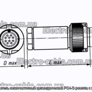 Соединитель низкочастотный цилиндрический РС4-Э розетка с кожухом - фотография № 1.