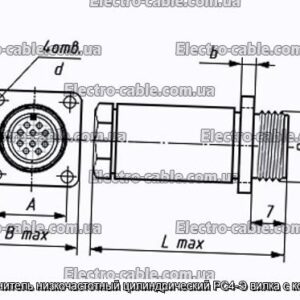 Соединитель низкочастотный цилиндрический РС4-Э вилка с кожухом - фотография № 1.