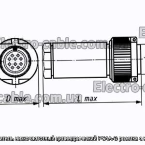 Соединитель низкочастотный цилиндрический РС4А-Э розетка с кожухом - фотография № 1.