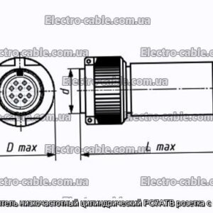 Соединитель низкочастотный цилиндрический РС7АТВ розетка с кожухом - фотография № 1.