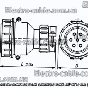 Соединитель низкочастотный цилиндрический ШР12П1НШ2 розетка - фотография № 1.