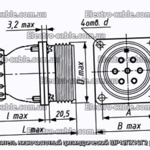 Соединитель низкочастотный цилиндрический ШР12ПК1ЭГ2 розетка - фотография № 1.
