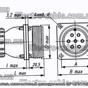 Соединитель низкочастотный цилиндрический ШР12ПК1ЭШ2 вилка - фотография № 1.