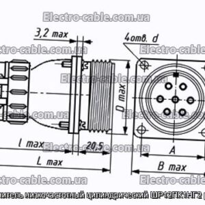 Соединитель низкочастотный цилиндрический ШР12ПК1НГ2 розетка - фотография № 1.