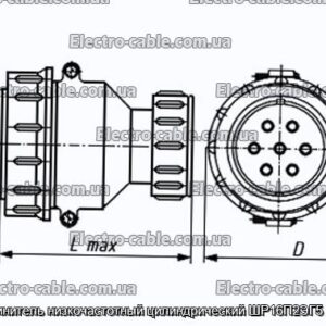 З&#39;єднувач низькочастотний циліндричний ШР16П2ЕГ5 вилка - фотографія №1.